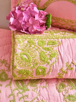 Manta acolchada Rice 225x225 cm, Suave rosa