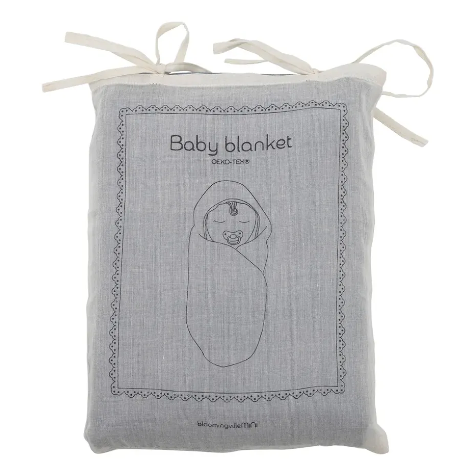 Manta Bloomingville Muslin 80x100 cm, azul