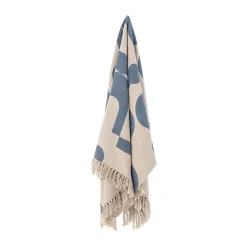Manta de algodón Agno 130x160 cm, Beige-azul