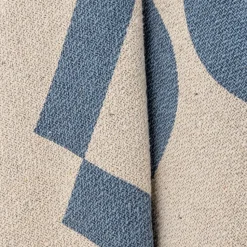 Manta de algodón Agno 130x160 cm, Beige-azul