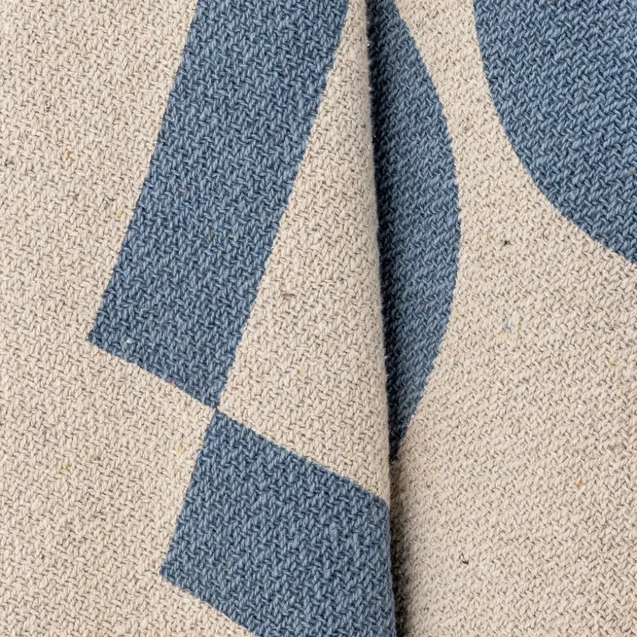 Manta de algodón Agno 130x160 cm, Beige-azul