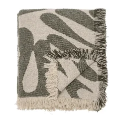 Manta de algodón Alk 130x160 cm, Beige-verde