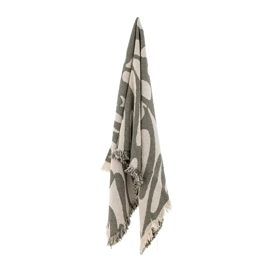 Manta de algodón Alk 130x160 cm, Beige-verde