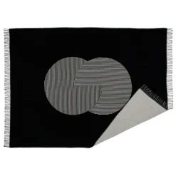 Manta de algodón Circles 130x185 cm, negro