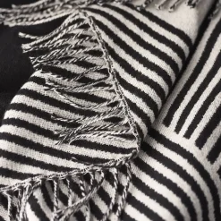 Manta de algodón Stripes, negro