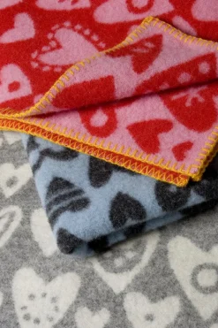 Manta de lana Baby Heart, gris