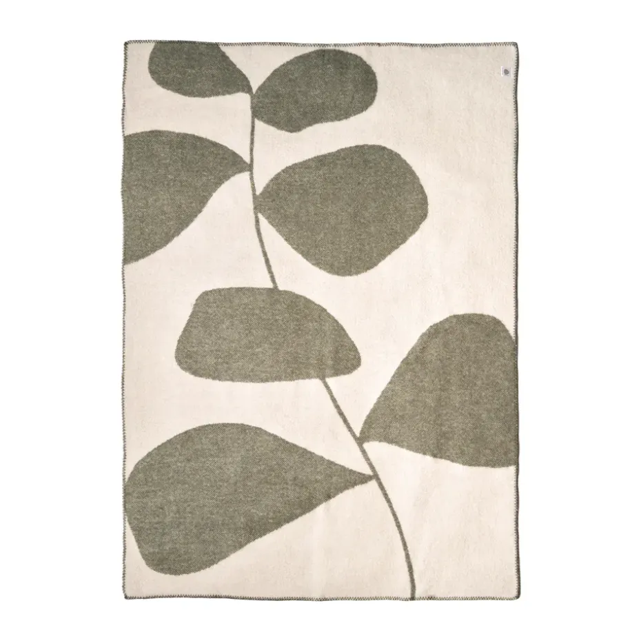 Manta de lana Leaf 130x180 cm, Caqui verde