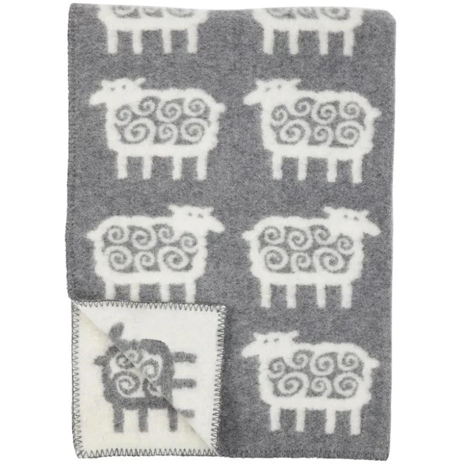 Manta de lana Sheep, gris, 90 x 130 cm