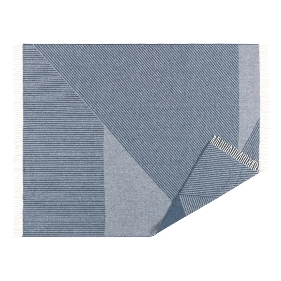 Manta de lana Stripes 130x185 cm, azul