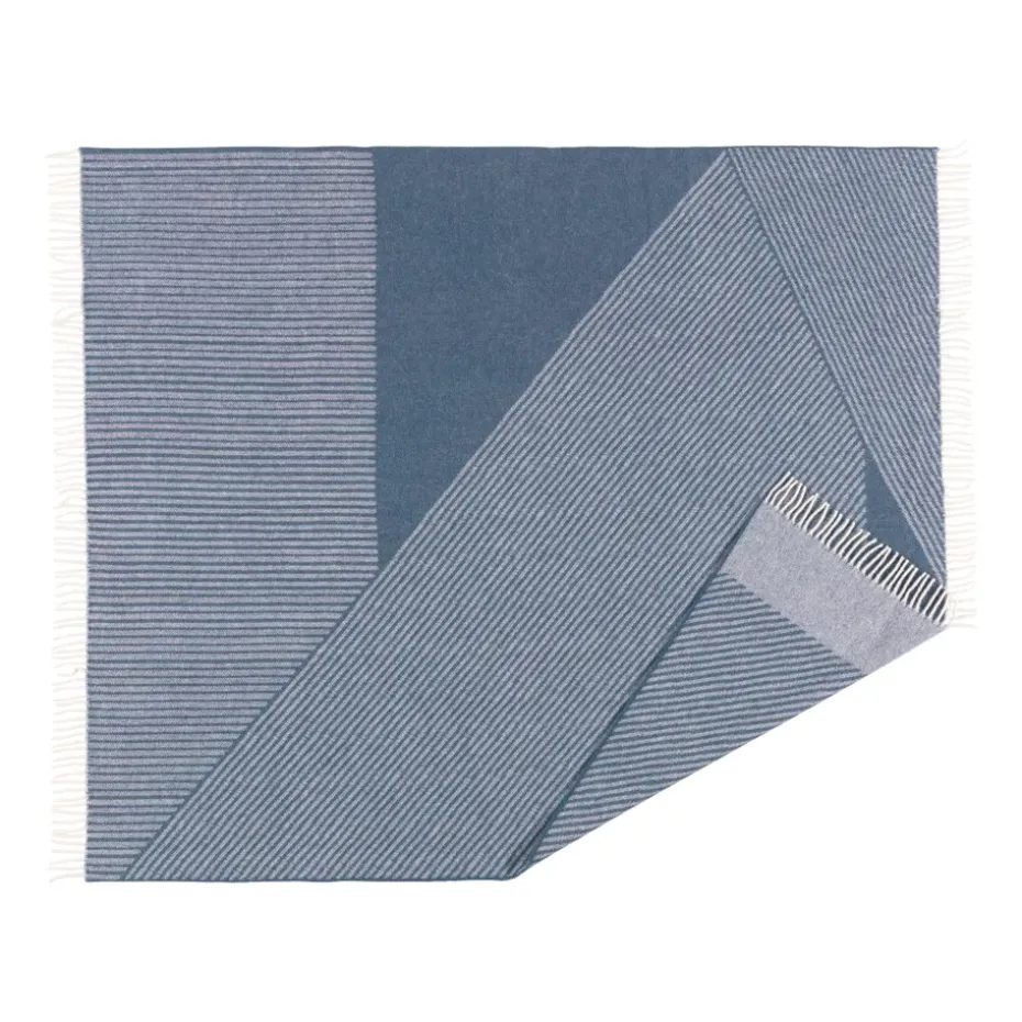Manta de lana Stripes 130x185 cm, azul