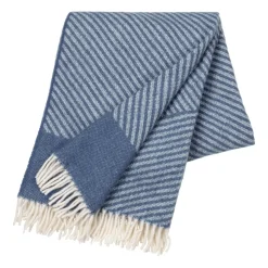 Manta de lana Stripes 130x185 cm, azul