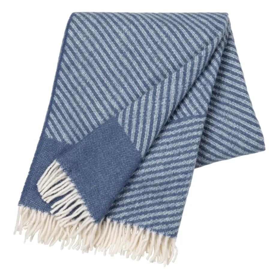 Manta de lana Stripes 130x185 cm, azul