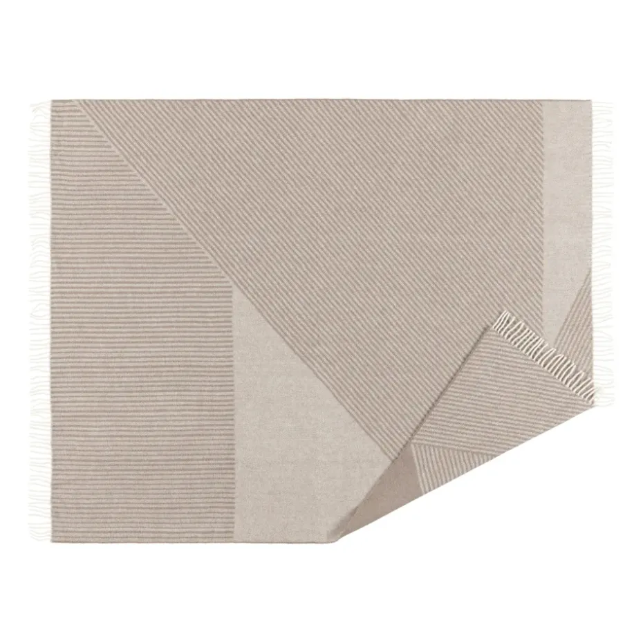 Manta de lana Stripes 130x185 cm, Beige