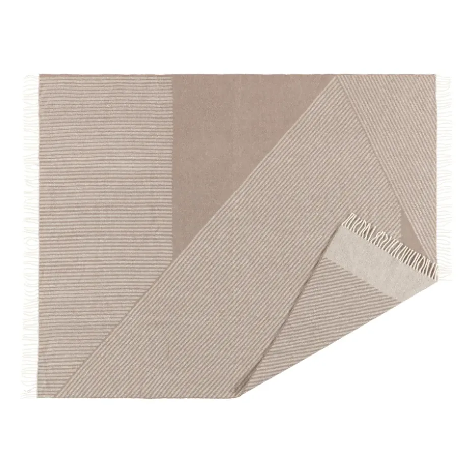 Manta de lana Stripes 130x185 cm, Beige