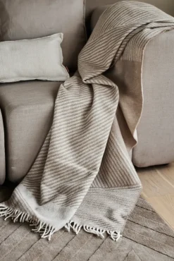 Manta de lana Stripes 130x185 cm, Beige
