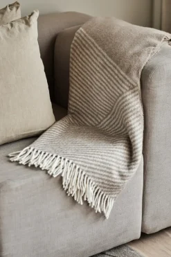 Manta de lana Stripes 130x185 cm, Beige