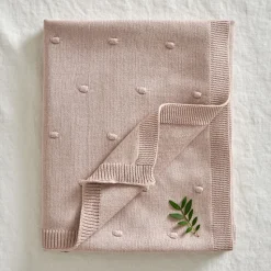 Manta para bebé Bubble de punto 80x100 cm, Dusty pink