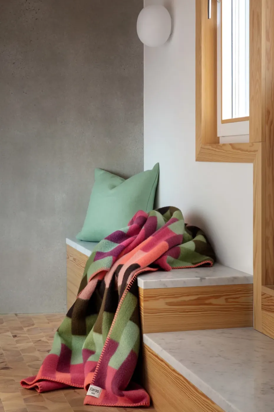 Manta Åsmund bold 135x200 cm, Pink-green