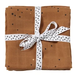 Mantas para bebé Dreamy Dots 120x120 cm, 2-packs, Mustard