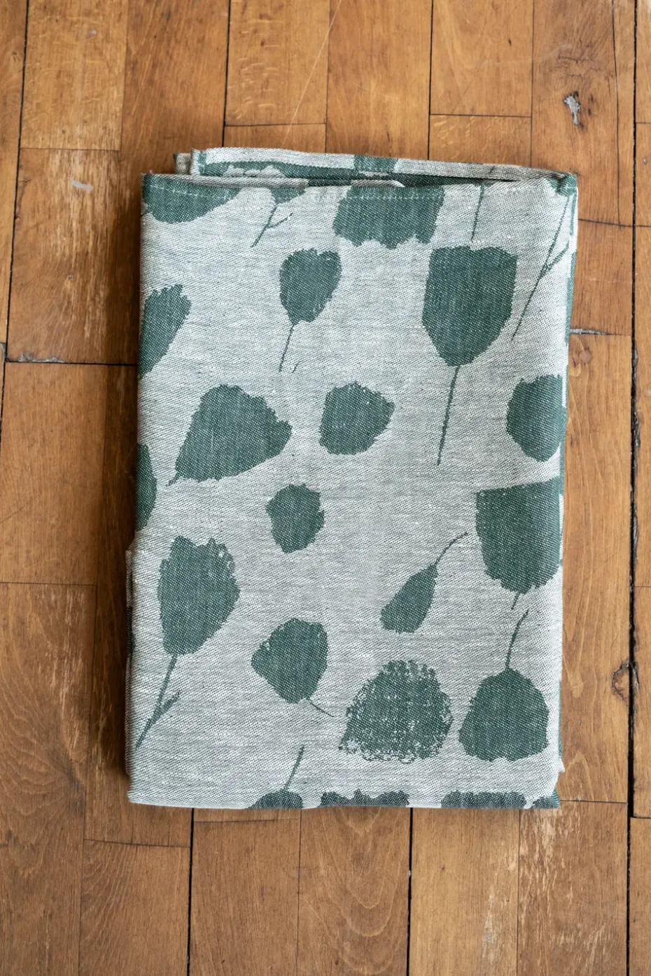 Mantel Bouquet 147x147 cm, verde-off-white