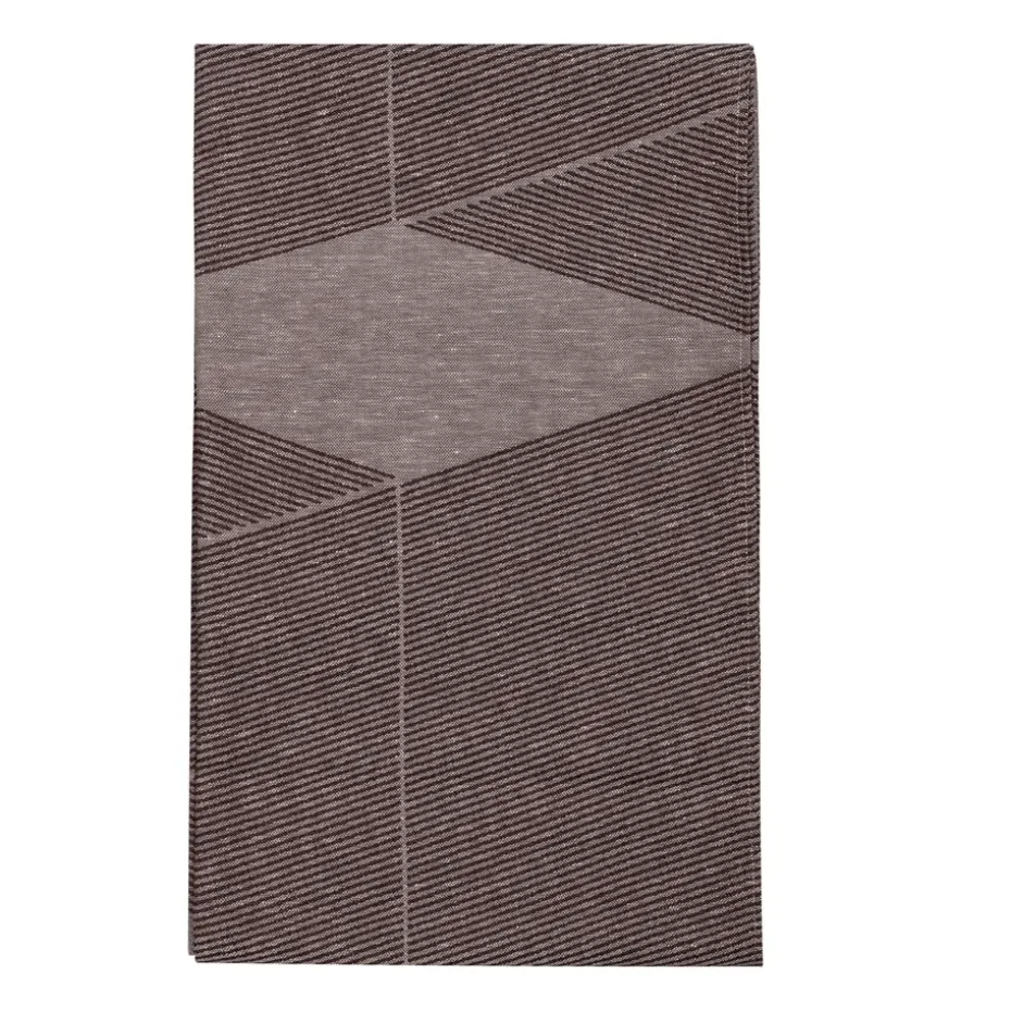 Mantel Geometric 147x250 cm, marrón-blanco