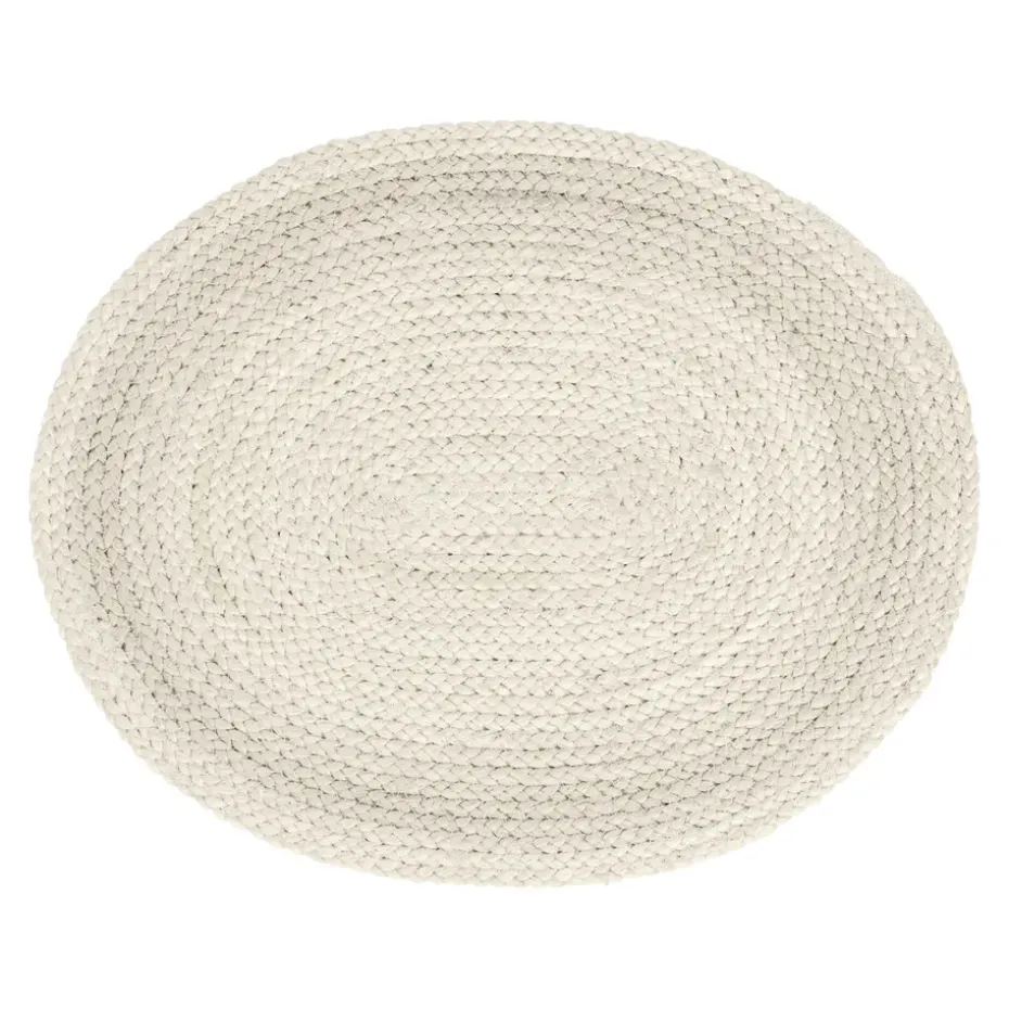 Mantel individual Braided ovalado, Ivory