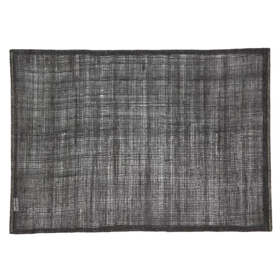Mantel individual de lino Dixie, negro