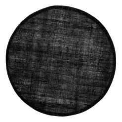 Mantel individual de lino Dixie, redondo, negro
