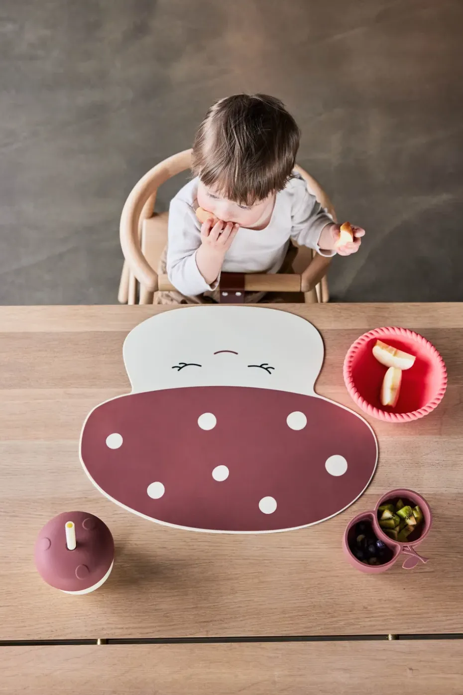 Mantel individual Mushroom, Offwhite-red