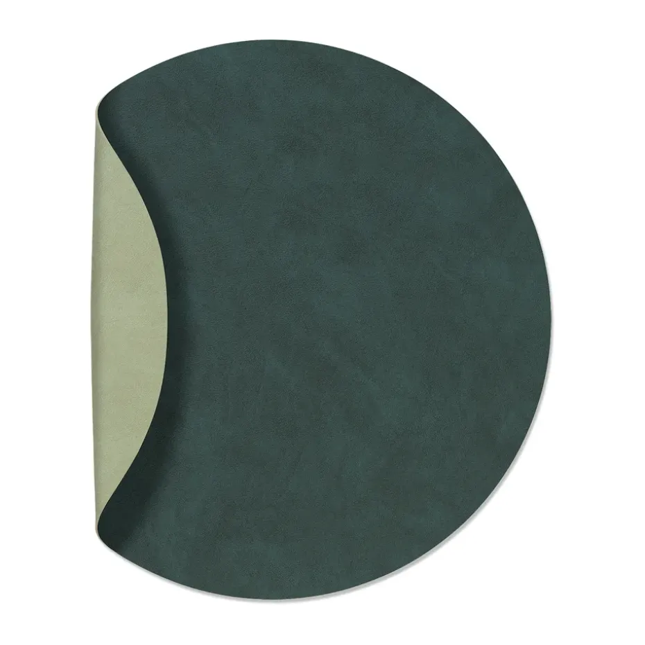 Mantel individual Nupo circular reversible XL 1 pieza, Dark green-olive green