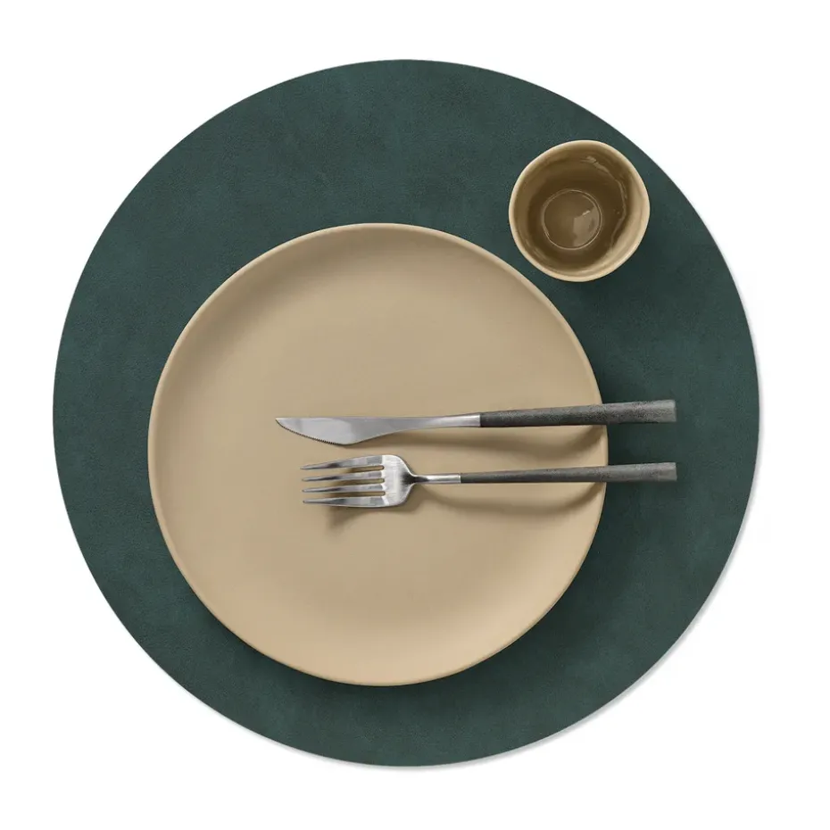 Mantel individual Nupo circular reversible XL 1 pieza, Dark green-olive green