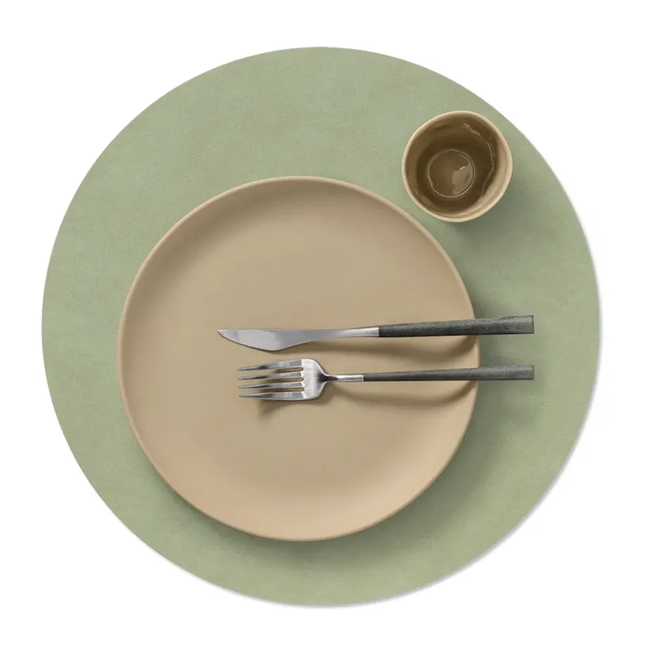 Mantel individual Nupo circular reversible XL 1 pieza, Dark green-olive green