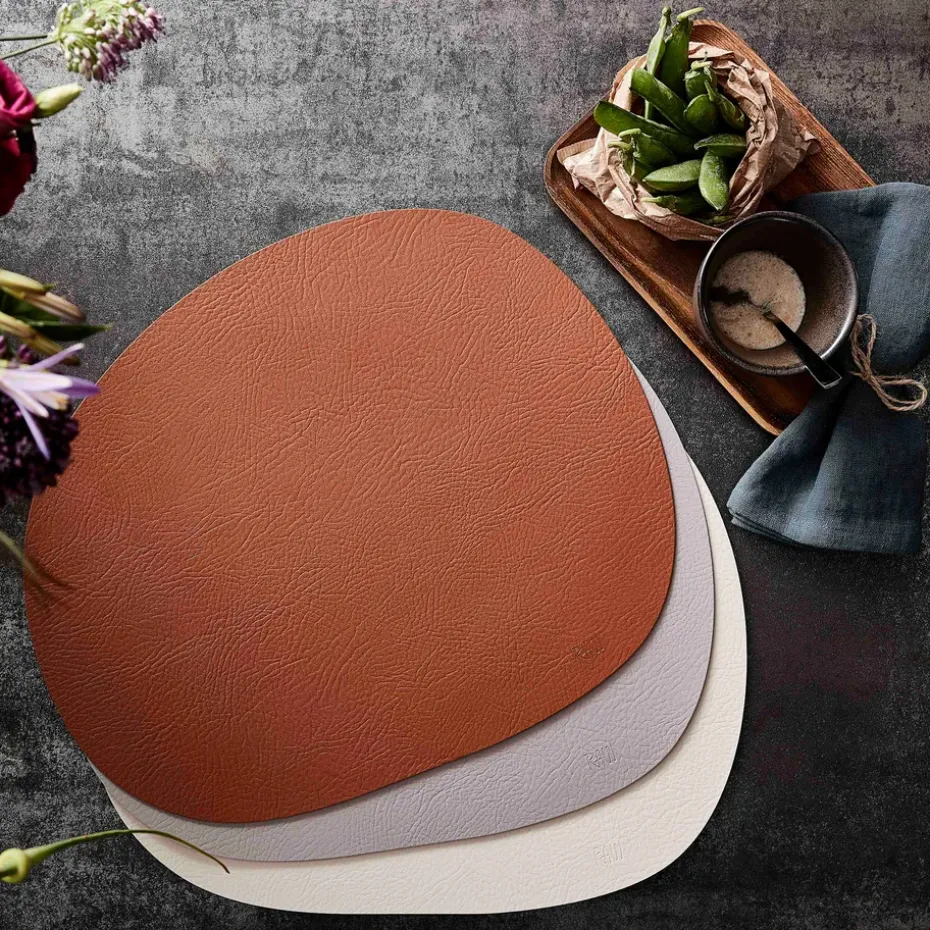 Mantel individual Raw cuero, Dusty rose buffalo