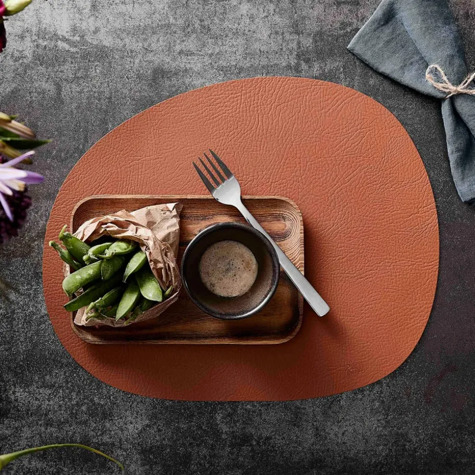 Mantel individual Raw cuero, Cinnamon brown buffalo