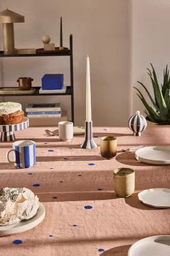 Mantel Nori 140x260 cm, Terracotta-optic blue