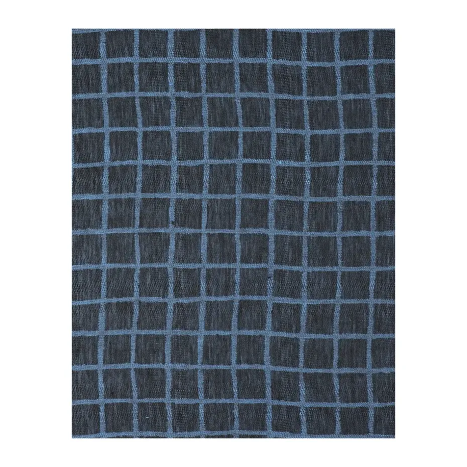 Mantel Rutig jacquard 147x147 cm, Blue-black
