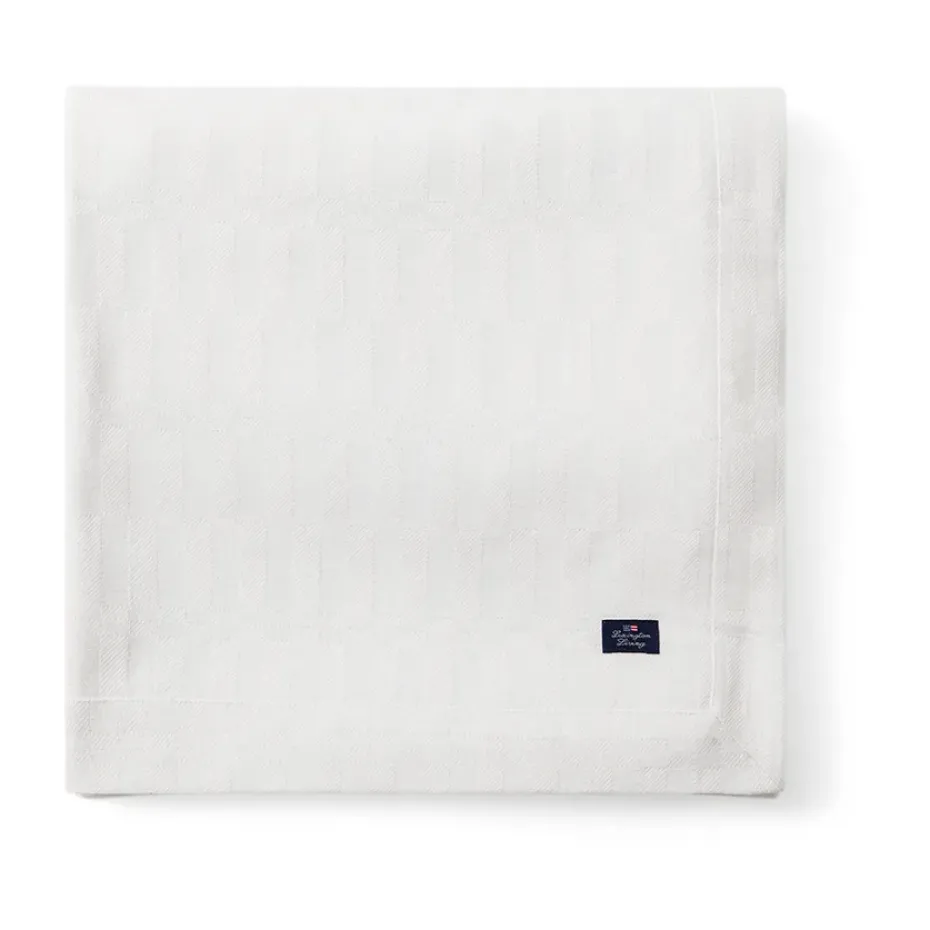 Mantel White jacquard cotton 150x250 cm, Blanco