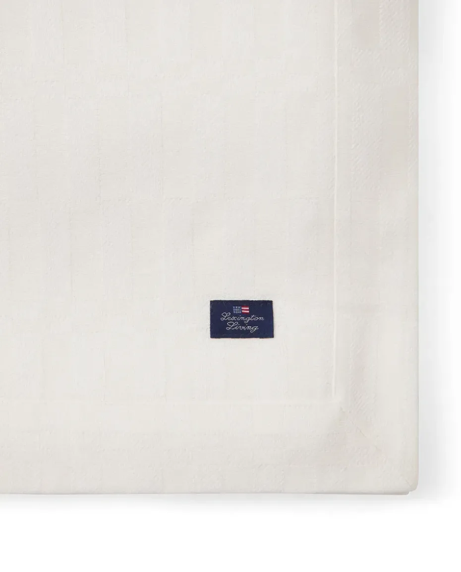 Mantel White jacquard cotton 150x250 cm, Blanco
