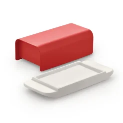 Mantequera Mattina 9,5x21 cm, Rojo-acero inoxidable