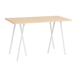 Mesa alta Loop Stand incl. support 77,5x160 cm, White-clear lacq. oak