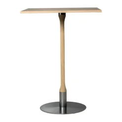 Mesa alta Rod 70x70 cm, Roble mate con acabado blanquecino