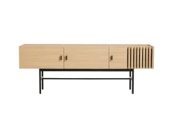 Mesa auxiliar Array baja, 150 cm, Roble pigmentado blanco