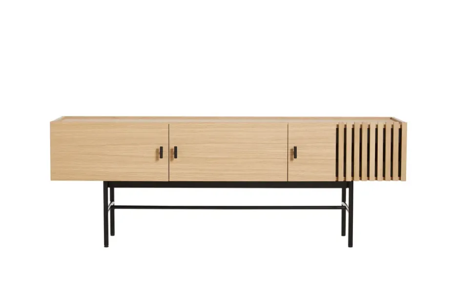 Mesa auxiliar Array baja, 150 cm, Roble pigmentado blanco