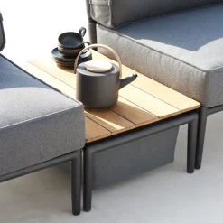 Mesa auxiliar Conic, Grey, teak