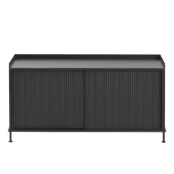 Mesa auxiliar Enfold baja 125x45x63 cm, Black-Black