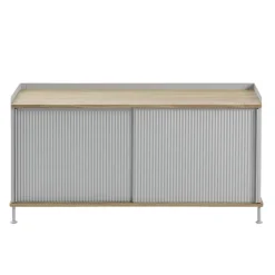 Mesa auxiliar Enfold baja 125x45x63 cm, Oak-Grey