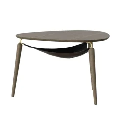 Mesa auxiliar Hang Out, Roble oscuro-latón