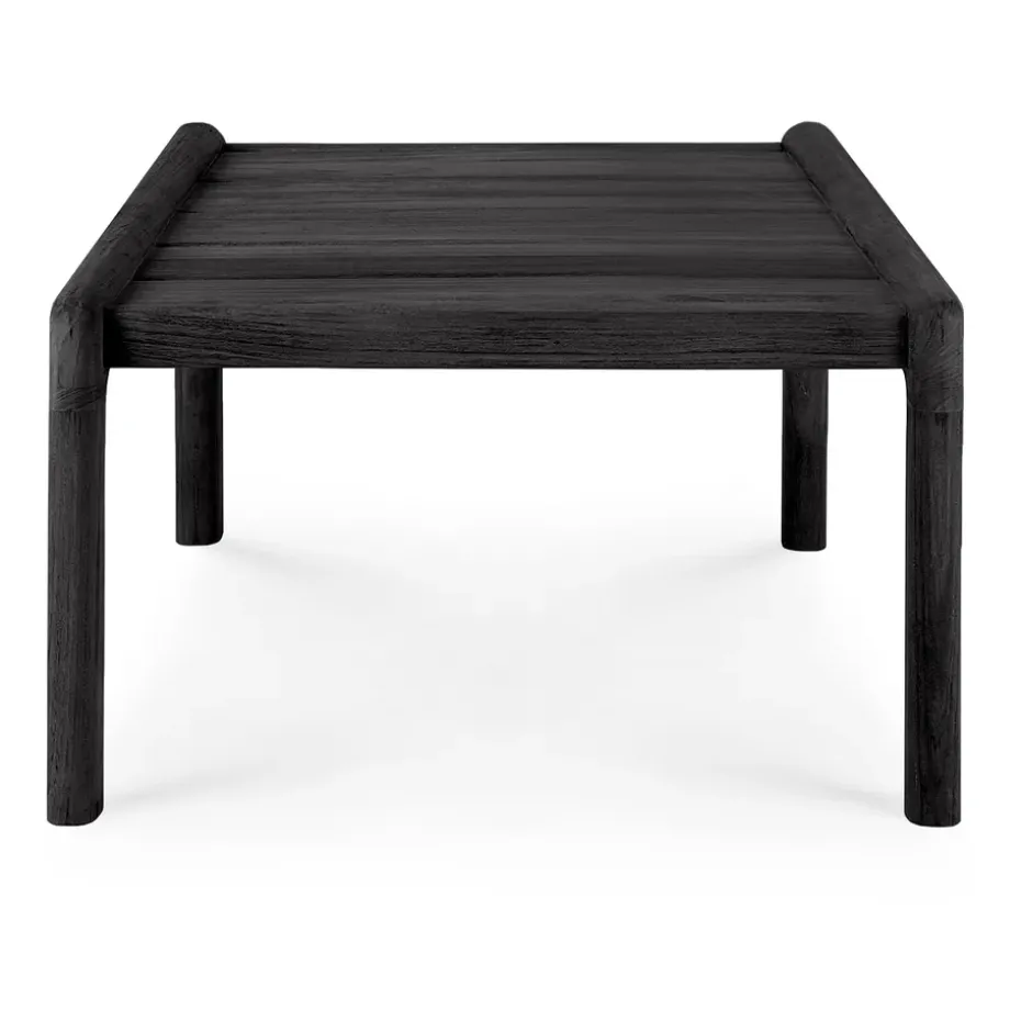 Mesa auxiliar Jack outdoor en teka lacado negro, 54x54 cm