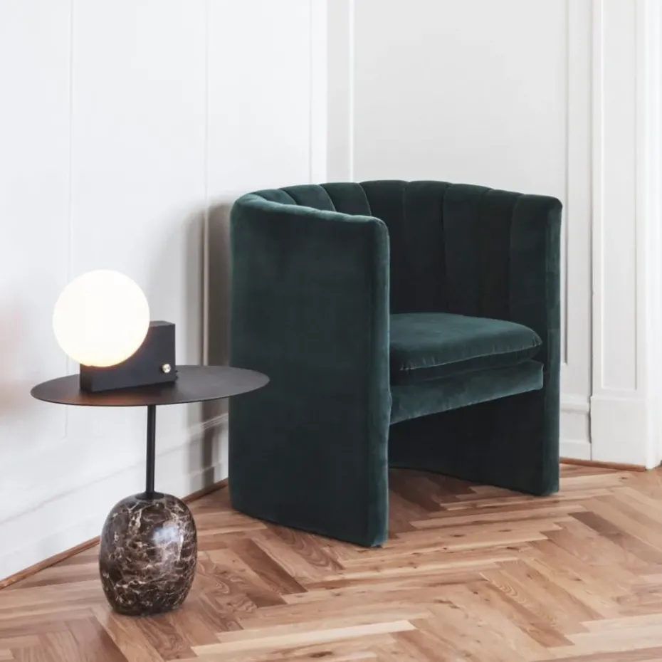 Mesa auxiliar Lato LN9, Blanco, mármol crema diva