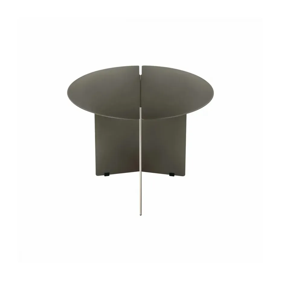 Mesa auxiliar ORU M, Ø50 cm, Burned metal